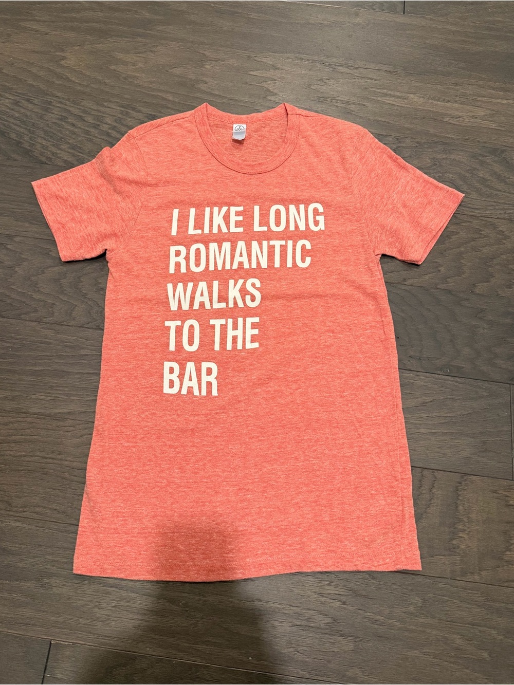 Alternative Coral Short-Sleeve Graphic Tee with White Text